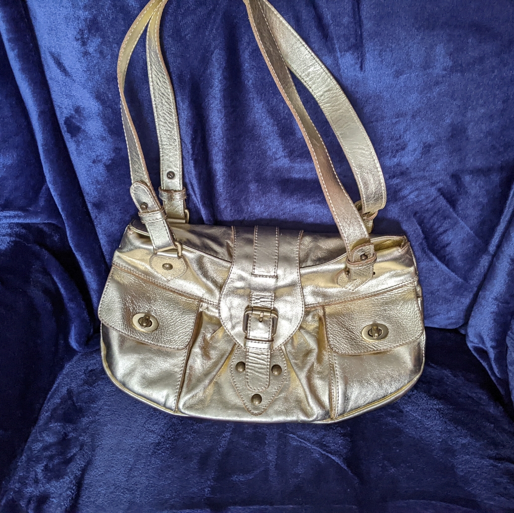 Marco Buggiani Gold Leather Satchel Bag